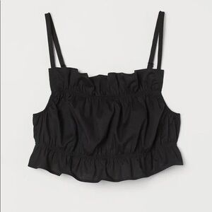 h&m divided black ruffle crop top